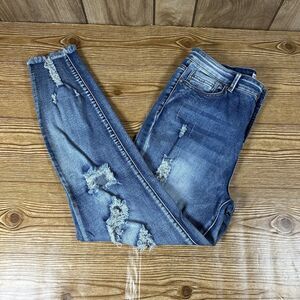 Thread & Others Jeans Women’s Size 13/14 Acid Wash High Distress Skinny Cutoffs‎